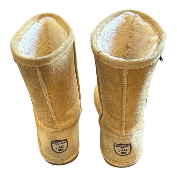 Bear Paw BearPaw Emma Short Women’s Boots Size 8 Tan Cow Suede Sheepskin Booties - Picture 7 of 9